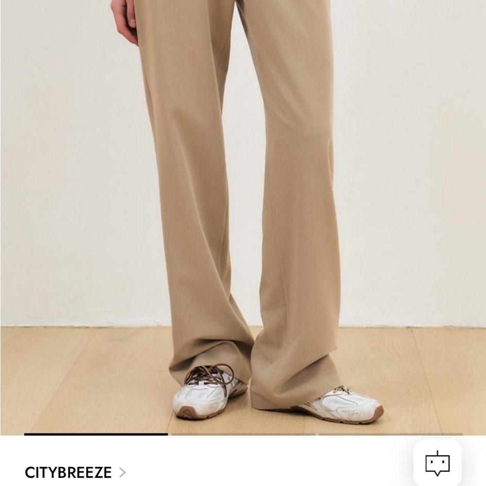 Wrinkle Free Basic Straight Slacks - Beige Never … - image 3